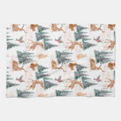 Linge De Cuisine Hiver Merveilles Bois Animaux Noël (Horizontal)