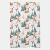 Linge De Cuisine Hiver Merveilles Bois Animaux Noël (Vertical)