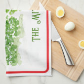 Linge De Cuisine Hiver peint à la main LE NOM PERSONNALISER (Quart Plié)