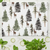 Linge De Cuisine Hiver Snowy Spruce Trees & Stades (Plié)