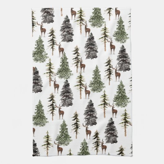 Linge De Cuisine Hiver Snowy Spruce Trees & Stades (Vertical)