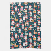 Linge De Cuisine Ho Ho Ho Père Noël et amis Motif de Noël (Vertical)
