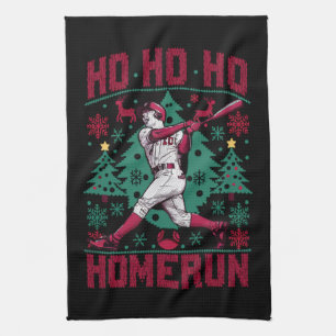 Linge De Cuisine Ho Ho Homerun Baseball Laid Christmas Sweat