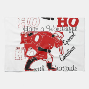 Linge De Cuisine HO HO J'ai un merveilleux Noël avec gratitude