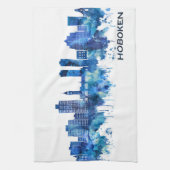 Linge De Cuisine Hoboken New Jersey Skyline Blue (Vertical)