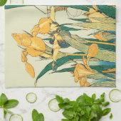 Linge De Cuisine Hokusai grasshopper et iris Japon (Plié)