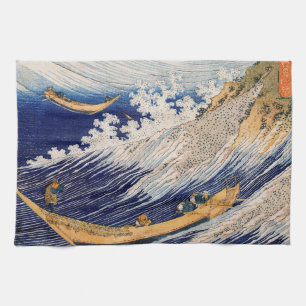 Linge De Cuisine Hokusai Ocean Waves Sea Boats