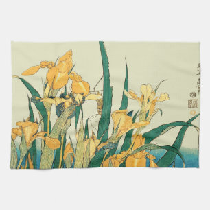 Linge De Cuisine Hokusai Sauterelle Iris Impression Vintage : Japon
