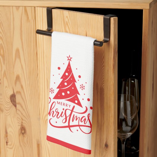 Linge De Cuisine Holiday Merry Christmas  (Pliage en tiers)