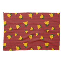 Holiday Red Gold Stripe Bells Christmas