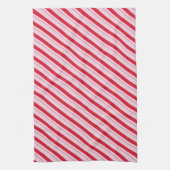 Linge De Cuisine Holiday Stripes Red and Pink Kitchen Towel (Vertical)