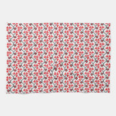 Linge De Cuisine Holly Berries Design croix de fleur rouge (Horizontal)