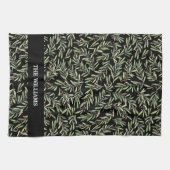 Linge De Cuisine Holly et Berries pendant les Fêtes Noires (Horizontal)