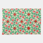 Linge De Cuisine Holly et Poinsettia Motif de vacances botaniques (Horizontal)