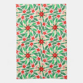 Linge De Cuisine Holly et Poinsettia Motif de vacances botaniques (Vertical)