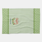 Linge De Cuisine Holly Feuille Berries Stripes Noël (Horizontal)