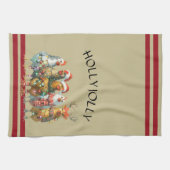 Linge De Cuisine Holly Jolly - Poulets de Noël avec chapeaux de Pèr (Horizontal)