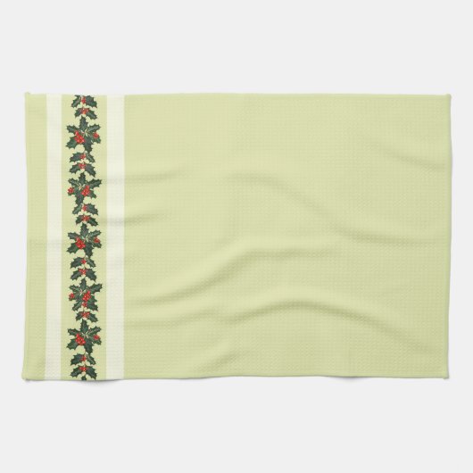 Linge De Cuisine Holly pour Noël (Horizontal)