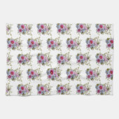 Linge De Cuisine Hollyhocks and Blue Flowers with Bumble BEES (Horizontal)