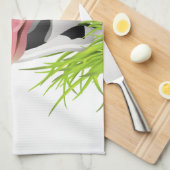 Linge De Cuisine Holstein cow en gris (Quart Plié)