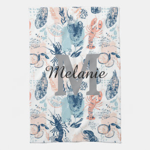 Linge De Cuisine Homard de mer bleu pêche nautique côtier