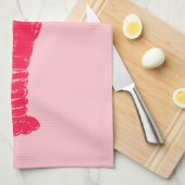 Linge De Cuisine Homard fuchsia sur rose-clair (Quart Plié)