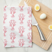 Linge De Cuisine Homards rouges et blancs de la Preppy côtière (Quart Plié)