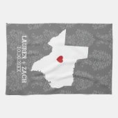 Linge De Cuisine Home State Map Art - Mariage personnalisé Texas (Horizontal)