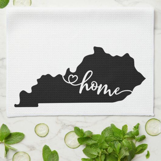 Linge De Cuisine Home State Outline Heart Kentucky Kitchen Towne (Plié)