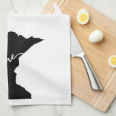 Linge De Cuisine Home State Outline Heart Minnesota (Quart Plié)