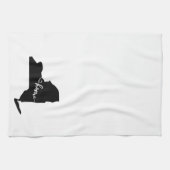 Linge De Cuisine Home State Outline Heart New York (Horizontal)