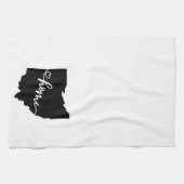 Linge De Cuisine Home State Outline Heart Ohio (Horizontal)