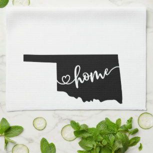 Linge De Cuisine Home State Outline Heart Oklahoma