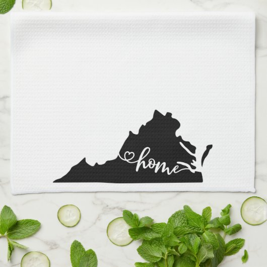 Linge De Cuisine Home State Outline Heart Virginia (Plié)