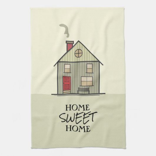 Linge De Cuisine Home Sweet Home Citation Cute House (Vertical)