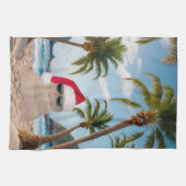Linge De Cuisine Homme de sable de Noël tropical (Horizontal)