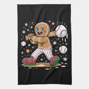 Linge De Cuisine Homme en pain d'épice de Noël joueur de baseball 