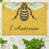 Linge De Cuisine Honeybee Honeypeb French Bee Elegant Nom personnal (Plié)