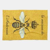 Linge De Cuisine Honeybee Honeypeb French Bee Elegant Nom personnal (Horizontal)