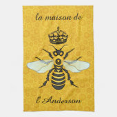 Linge De Cuisine Honeybee Honeypeb French Bee Elegant Nom personnal (Vertical)