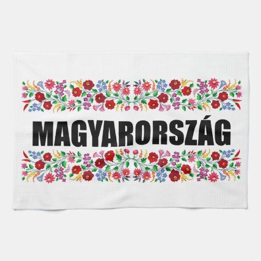 Linge De Cuisine hongrie nom du symbole du pays texte motif folklor (Horizontal)
