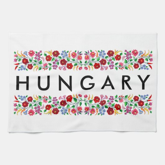 Linge De Cuisine hongrie nom du symbole du pays texte motif folklor (Horizontal)