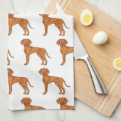 Linge De Cuisine Hongrois Vizsla Cute Cartoon Pointer Chien Motif (Quart Plié)