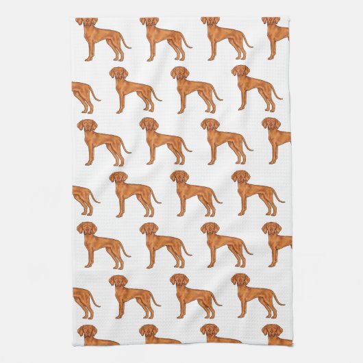 Linge De Cuisine Hongrois Vizsla Cute Cartoon Pointer Chien Motif (Vertical)