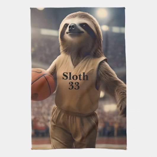Linge De Cuisine Hoops and Hangs : Le Slam Dunking Sloth, (Vertical)