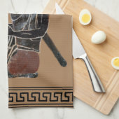 Linge De Cuisine Hoplite grec antique regardant son casque (Quart Plié)