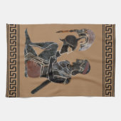 Linge De Cuisine Hoplite grec antique regardant son casque (Horizontal)
