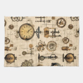 Linge De Cuisine Horloge antique industrielle en laiton sépia (Horizontal)