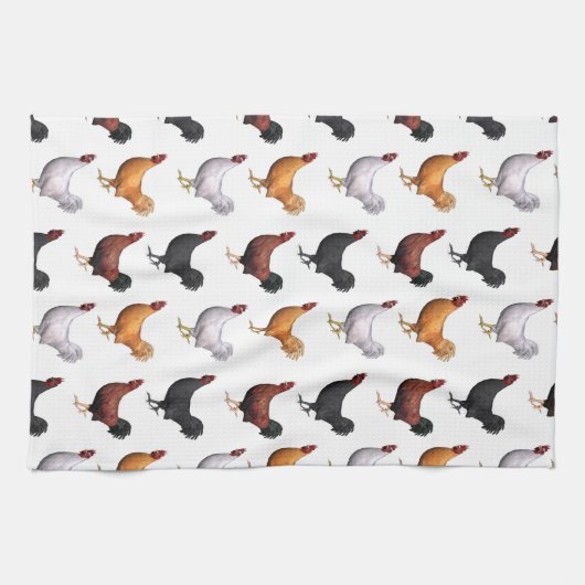 Linge De Cuisine Horloge Des Coqs (Horizontal)