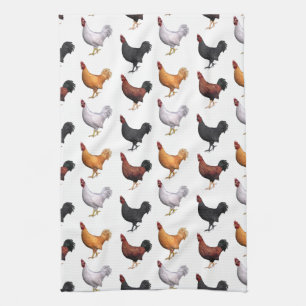 Linge De Cuisine Horloge Des Coqs